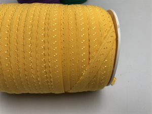Undertøjskant - foldet med lille tungekant - gul
